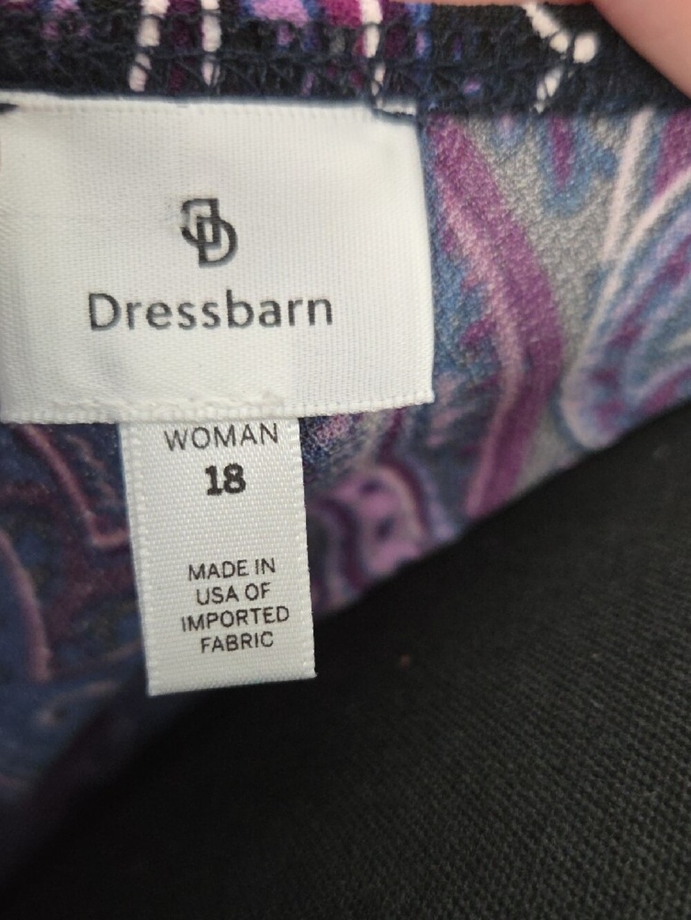 Dressbarn Blue and Purple Paisley Midi Dress 18 - Picture 6 of 7